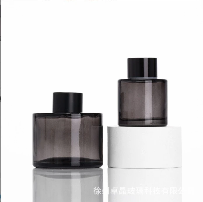 Sunshine High Quality 50ml 120ml 200ml Empty Round Shape Amber Glass Perfume Aroma Oil Aromatherapy Reed Diffuser Bottles