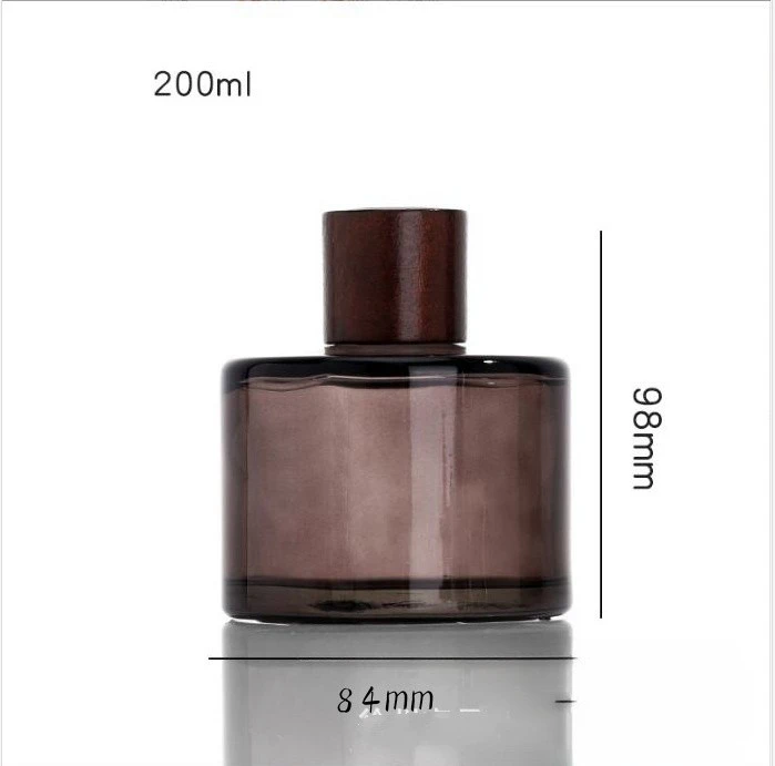 Sunshine High Quality 50ml 120ml 200ml Empty Round Shape Amber Glass Perfume Aroma Oil Aromatherapy Reed Diffuser Bottles